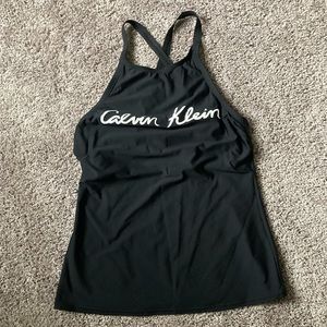 Calvin Klein Swim Halter Tankini High Neck sz L